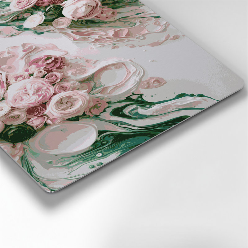 Abstract Fluid Art 8 Beige Metal Wall Art, 11" H x 14" W