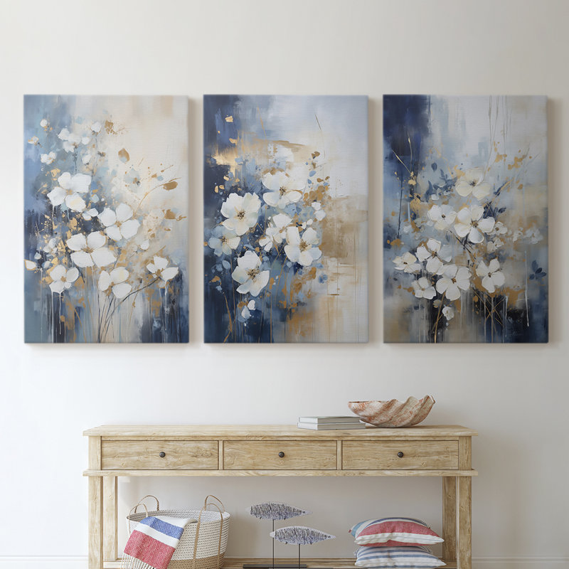 Série d'étude florale C III - ensemble de toile tendue avec châssis Premium - prêt à être accroché