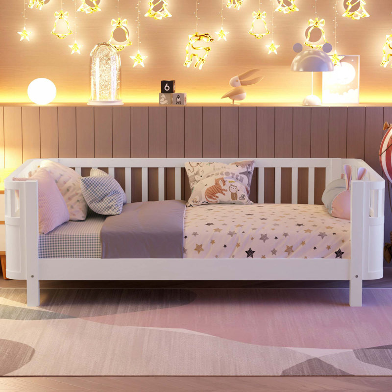 Wood Platform Bed, Twin, White