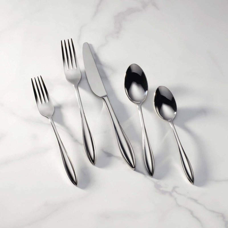 Sculpt 65 Piece 18/10 Stainless Steel Flatware Set, Service for 12