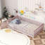 Lit simple en bois d'hévéa avec clôture et porte-1110175814