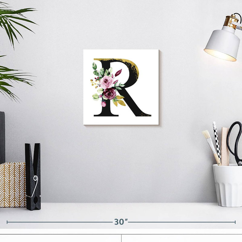 Keiri Flowery Letter R, 10" H x 10" W
