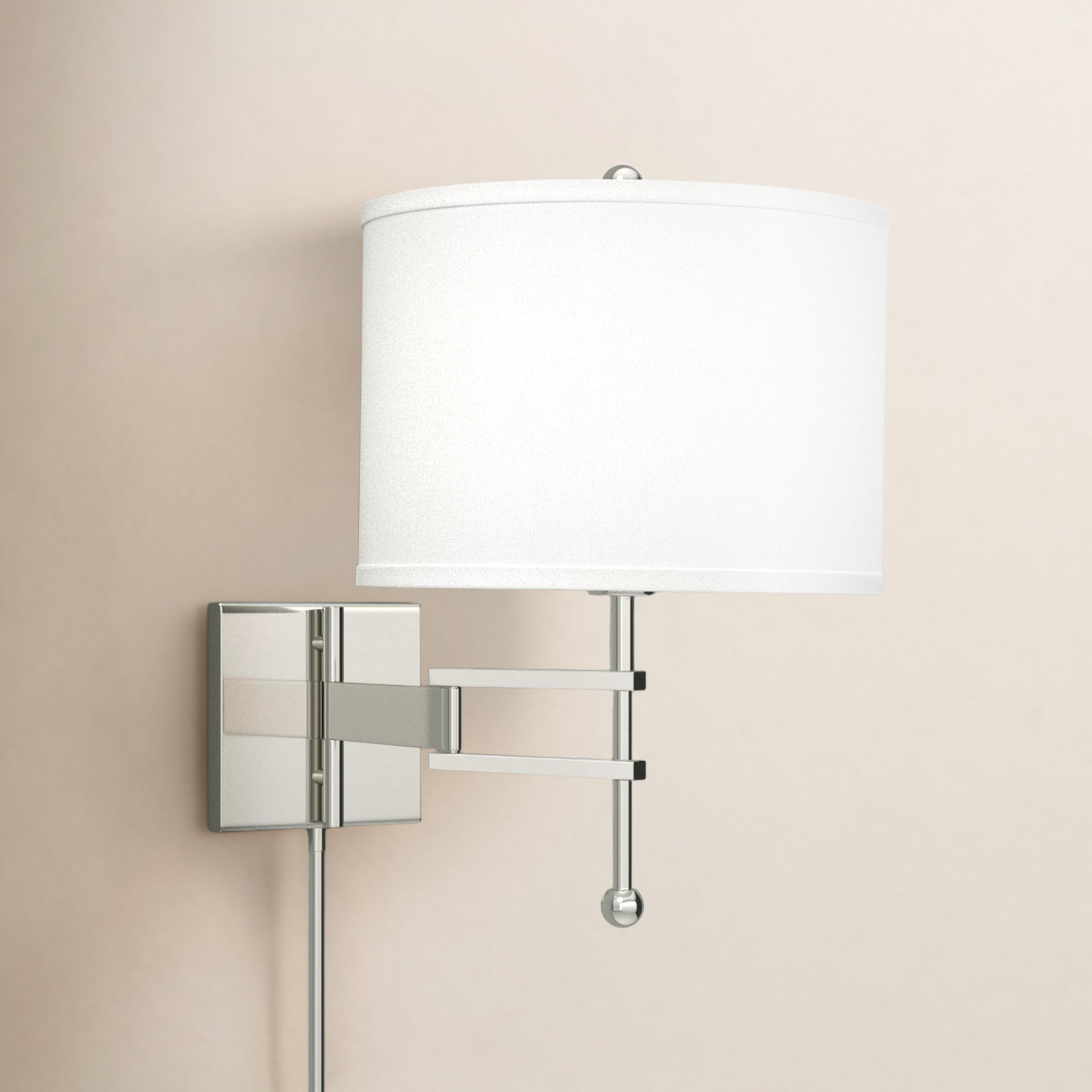 Single Light Dimmable Swing Arm Sconce, Nickel