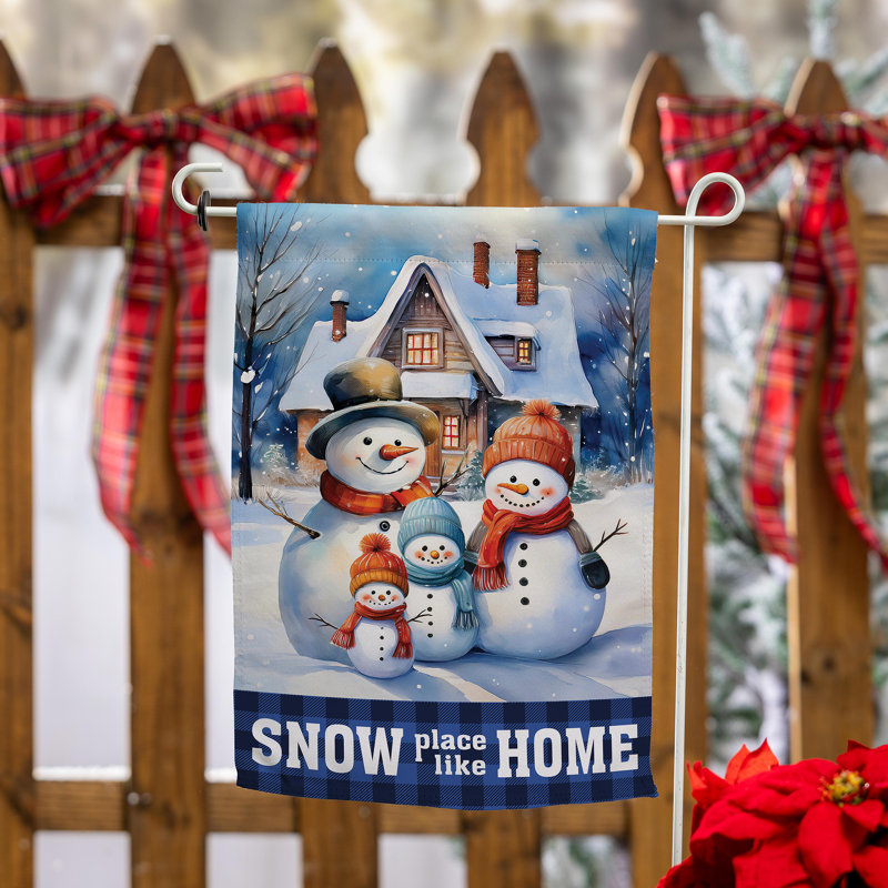 Drapeau de jardin en suède Snow Place Like Home