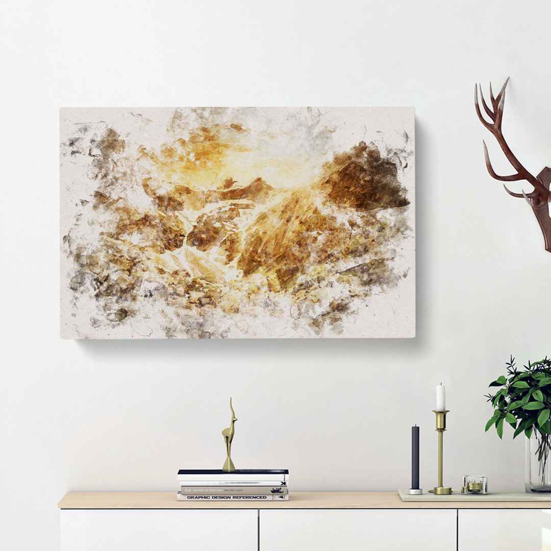 Golden Mountain Valley - Wrapped Canvas