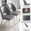 Ensemble de 4 chaises de salle à manger en velours gris avec pieds en métal et dossier rembourré à dossier creux-28427055