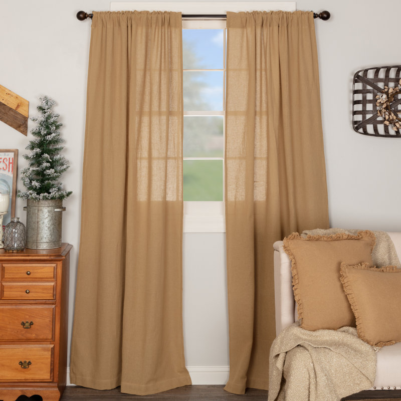 Murtaz 100% Cotton Semi Sheer Curtain Panel Pair