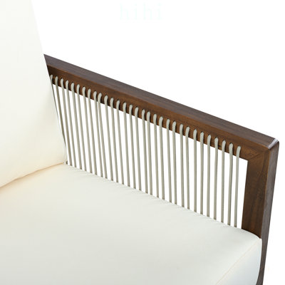 Ensemble de canapé d'extérieur en bois d'acacia 4 pièces avec détails en corde et coussins hydrofuges pour patio, terrasse et cour arrière