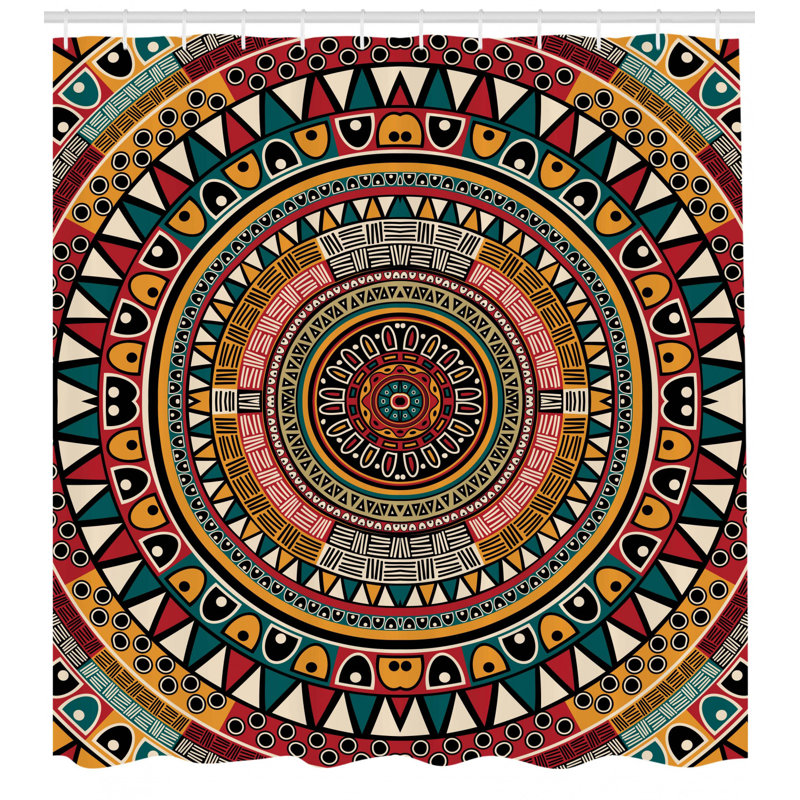 Rideau de douche simple tribe tribal de folklore avec couleurs ethniques aztec art Clark, H 69 po x l 105 po
