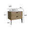 Meuble-lavabo sur pied en chêne naturel rayé avec lavabo en céramique Emilia-1135537896