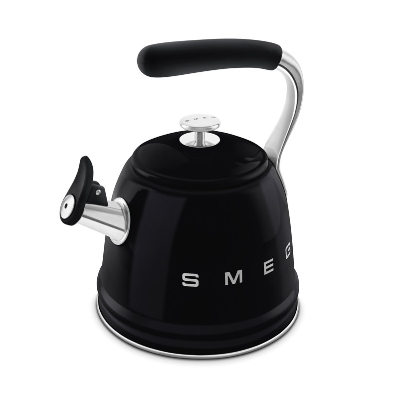 Smeg WKF01 50's Style Retro Whistling Kettle, Black