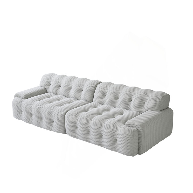 Sectional Sofa Comfort 3D-Knitted Loveseats, Grey