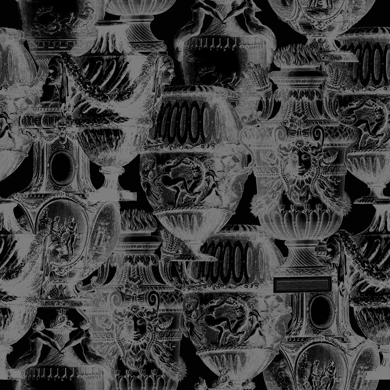 Vase of Surrealism 33' L x 20.5" W Wallpaper Roll, Black