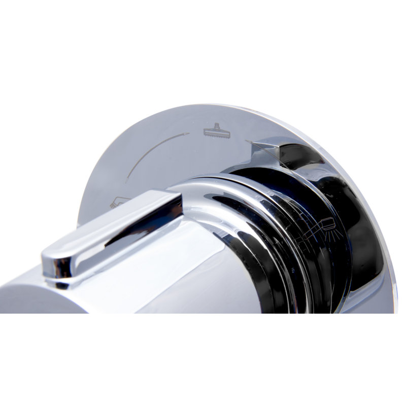 Inverseur de douche rond 3 voies, Chrome poli