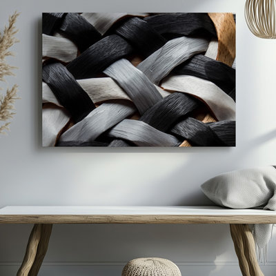 Toile, art visuel saisissant d'un arrangement complexe de casse-têtes mettant en vedette des pièces imbriquées dans une toile monochromatique