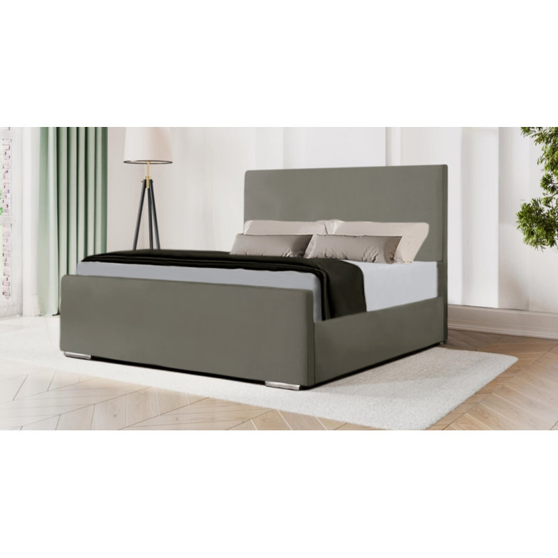 Bevilacqua Upholstered Bed, Chrome, UK King - DE 150 x 200 cm