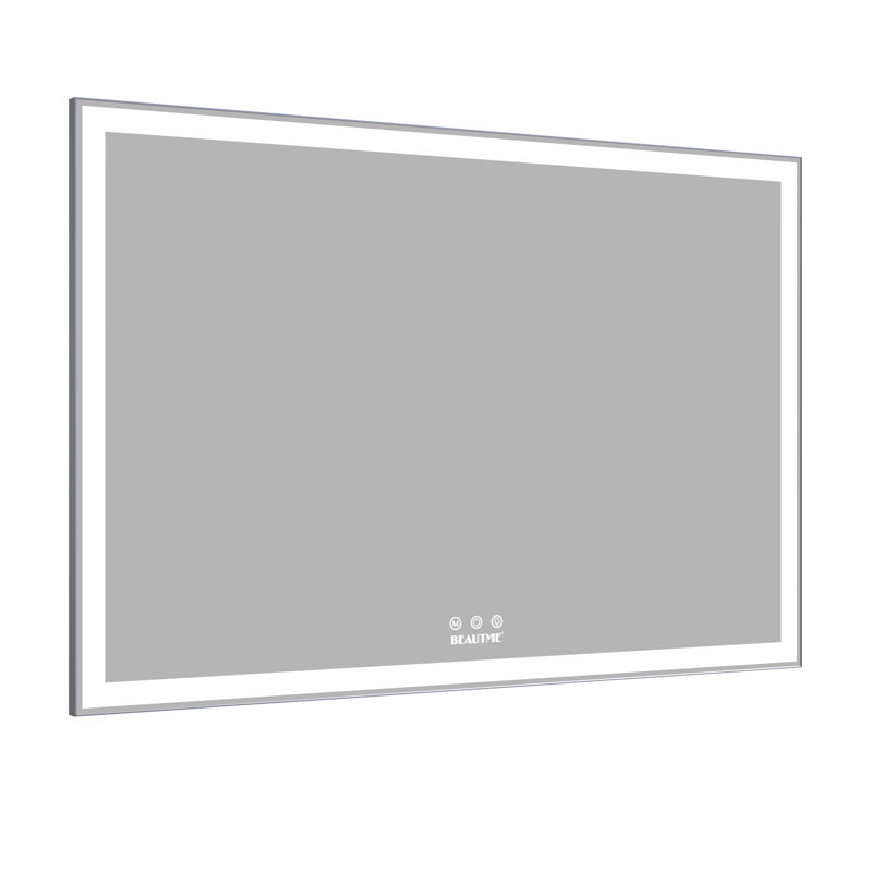 60X40 Inch Oversized LED Bathroom Mirror Wall Mounted Mirror With 3 Color Modes  Aluminum Frame Large Wall Mirror For Bathroom