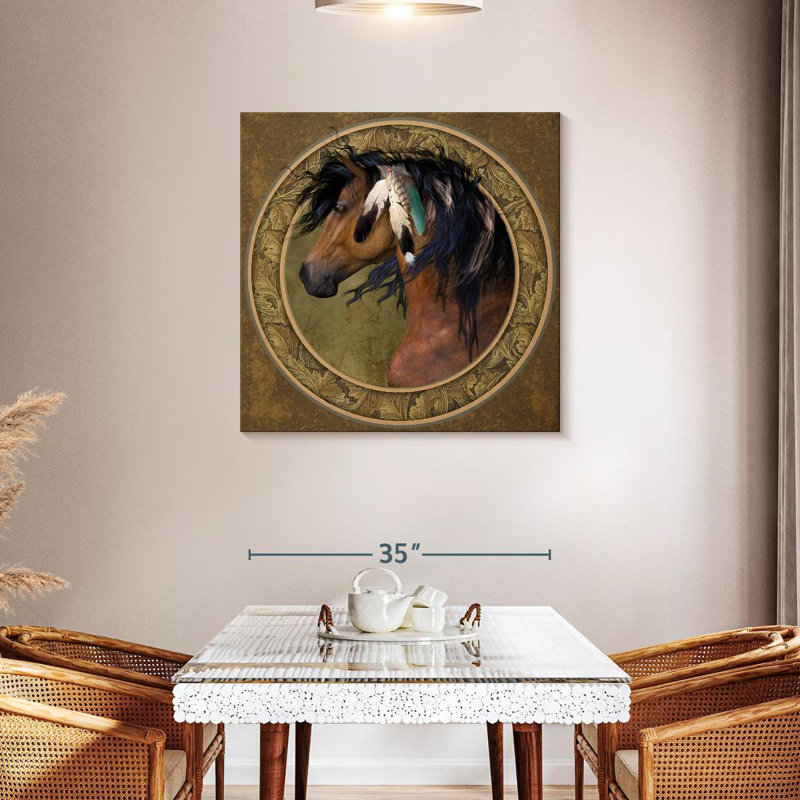 Cheval indien Brampt, H 36 po x l 36 po