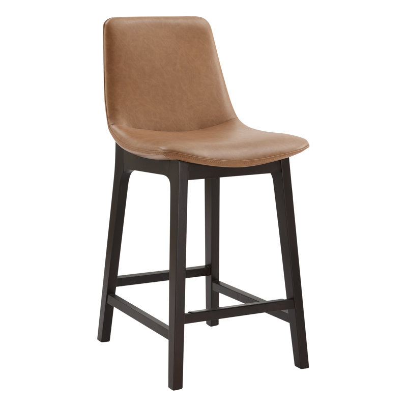Faux Leather Counter & Bar Stool, Brown, Counter Stool (26” Seat Height)