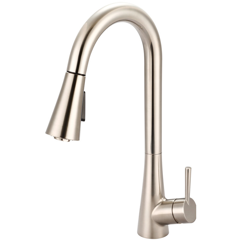 Olympia Faucets Pull Down Kitchen Faucet, PVD Brushed Nickel
