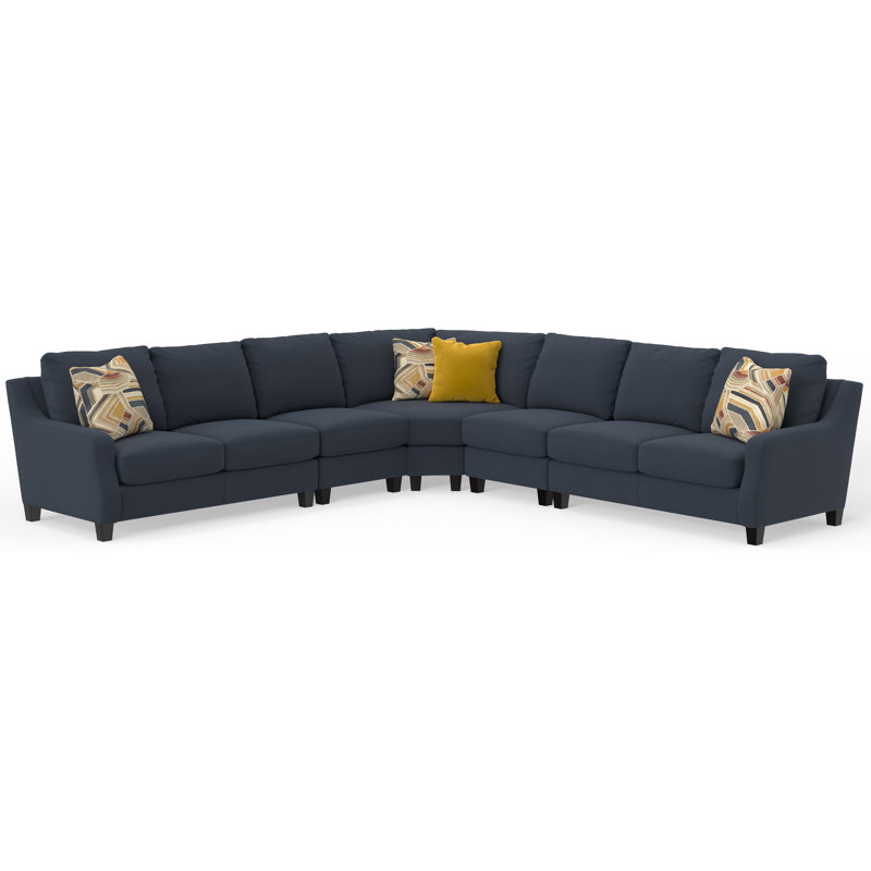 Foley - Canapé modulaire 5 pièces avec sièges confortables et 4 coussins décoratifs inclus