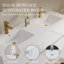 Ensemble de meuble-lavabo spacieux en blanc brillant - bois d'ingénierie avec résine de pierre pour les espaces de bain modernes