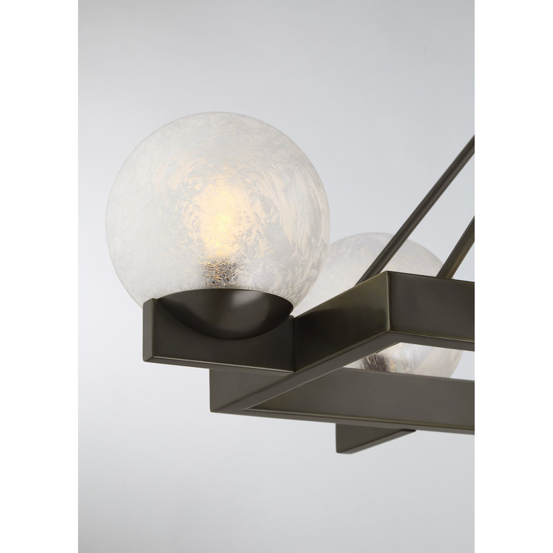 Lustre linéaire en bronze 8 lumières Darien, Bronze