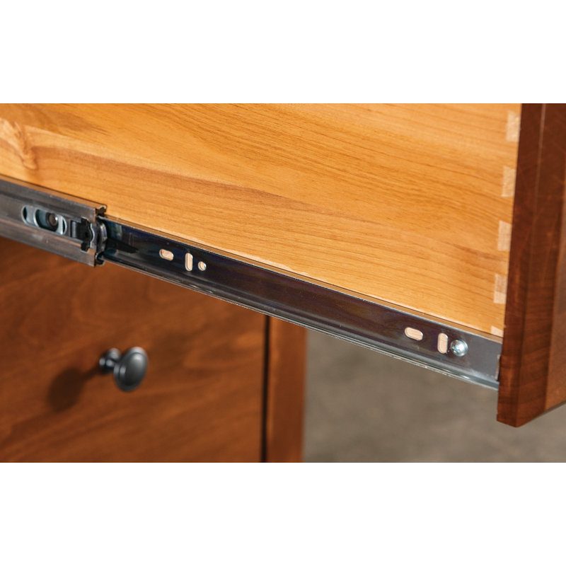 Malani 4 Drawer Solid Wood Desk in Warm Cherry