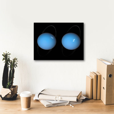  'Alien Aurorae Spotted On Uranus By Hubble' by NASA Canvas Wall Art, 16" x 12"