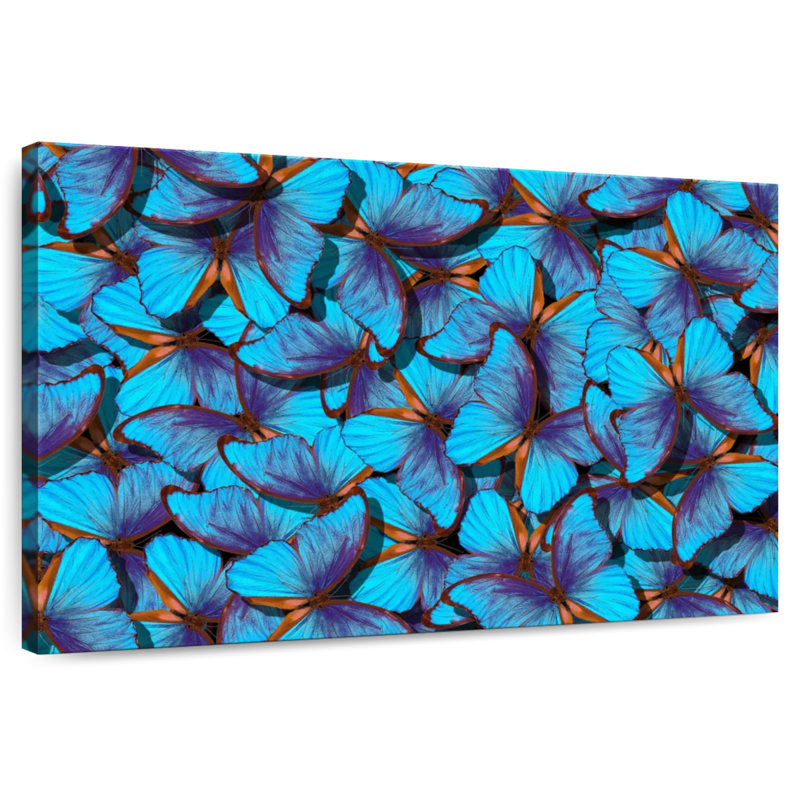 Essaim de papillon bleu Brampt, H 20 po x l 30 po