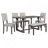 6PCS Dining Set,  Wooden Dining Table With Special-Shaped Legs And 4 Uoholstered Rufted Back Chairs & 1 Bench-1515789341