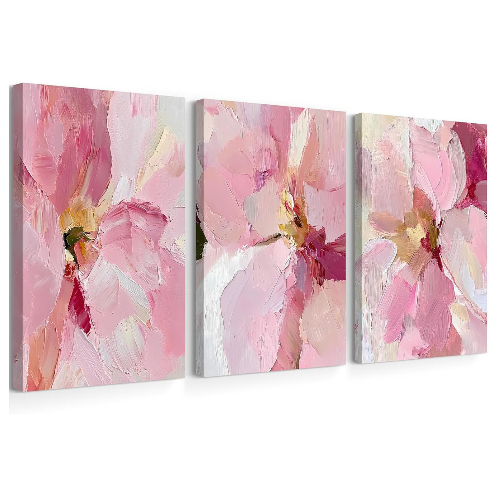 Mercer41 Abstract Floral Wall Art Pink Flower Canvas Pictures Modern ...