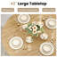Table de salle à manger ronde pour 4 personnes, petite table de salle à manger avec plateau en bois et base en métal robuste, table de salle à manger ronde moderne pour salle à manger, assemblage facile-757992086