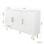 Grand buffet à 3 portes avec poignées dorées pour la cuisine, la salle à manger et le salon. Buffet blanc d'appoint l.55,12 po, buffet avec bar et 3 portes (blanc)