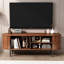 Meuble télé, console de télévision moderne 55 po avec compartiment de rangement et porte coulissante, centre de jeu avec armoire de jeu
