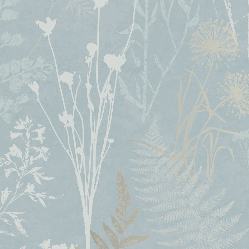 Superfresco Easy Organics Floral Metallic Wallpaper, Blue/Silver