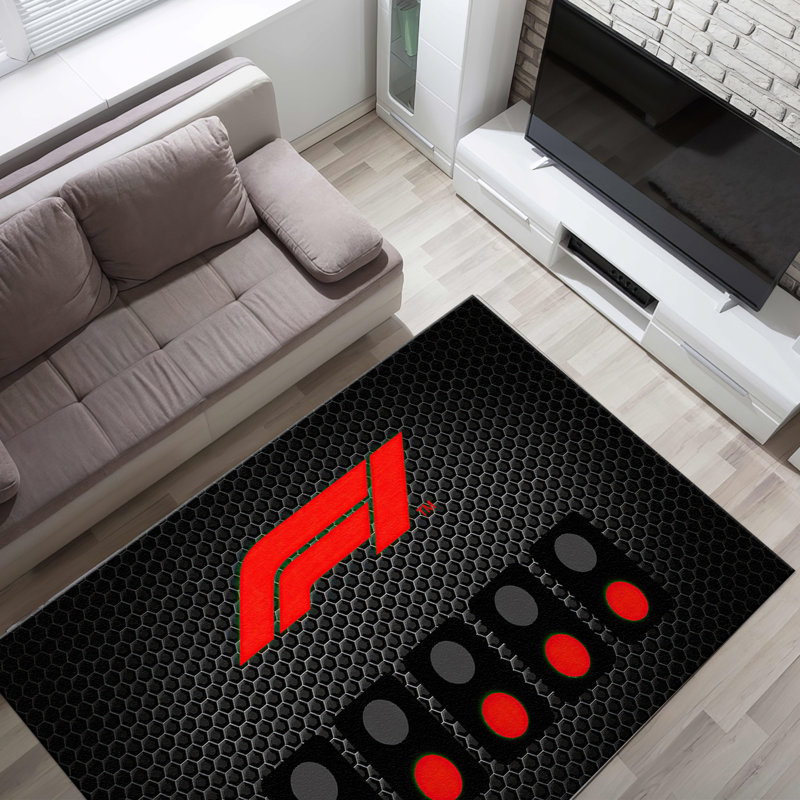 Chic Non Woven Thin Type Printed Rug Featuring a Modern Geometric Design in Vibrant Colors Perfect for Elevating Your Room's Decor