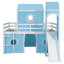 Lit mezzanine double avec tente coulissante et tour-442672554