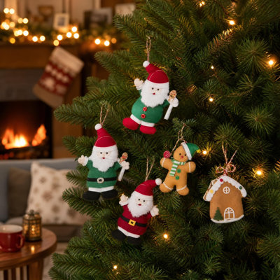 Ensemble de 5 décorations de Noël en pain d'épices