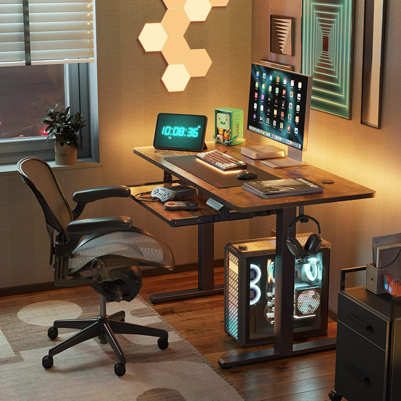 Iya Adjustable Metal Base Standing Desk, 46'' H x 40'' W x 24'' D
