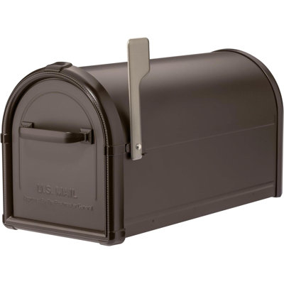 Rubbed Bronze Heavy Duty Decorative Post Mount Mailbox Galvanized Steel Rustproof USPS Approved Curbside Mailbox