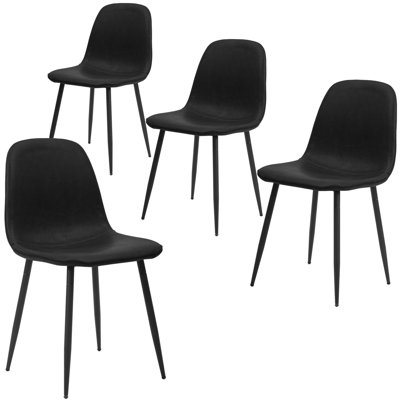 Modern Dining Chairs Set Of 4, Black
