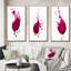 Viva Magenta Paint Splatter - Abstract Painting Art Set Of 3 Pieces-676949681-676949686