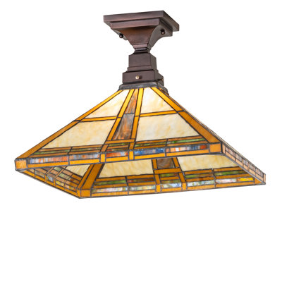 17" Square Prairie Straw Flushmount