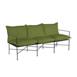 Italia 77.13" Wide Outdoor Patio Sofa with Cushions