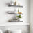 Rustic Floating Shelves for Wall - Small Size - Versatile Design - Grey - Set of 3-423784794