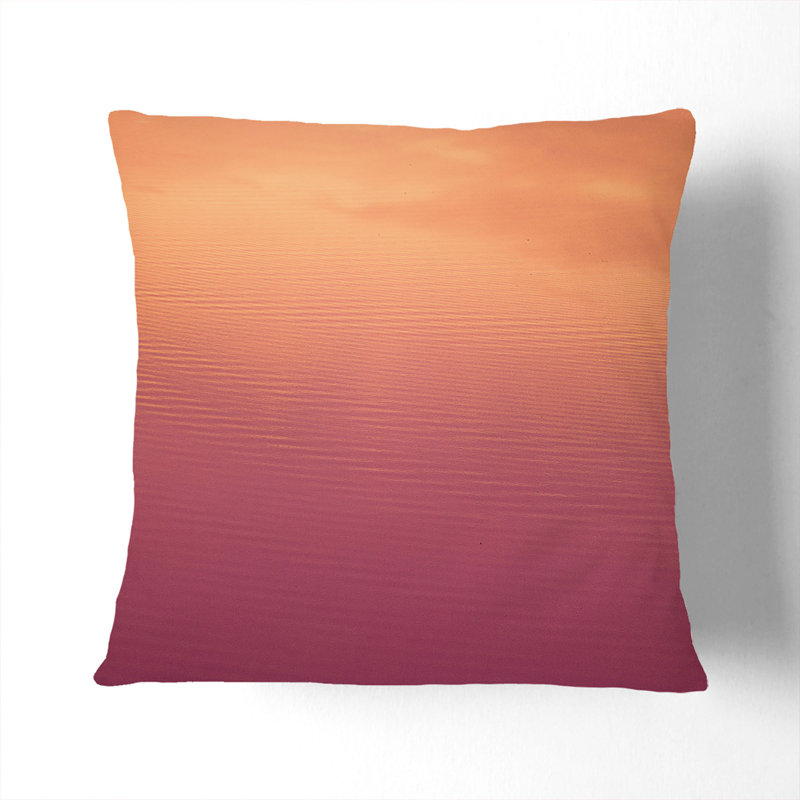 Peach Seascape Cushion with Filling, 55cm H x 55cm W x 20cm D