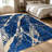 1PC navy blue gold marble veined area rugs for Living Room, Soft and Comfortable, Suitable for all seasons, easy-to-maintain, machine washable Indoor floor mat, Under Table Farmhouse suitable for dining area, bedroom, entryway, patio, kitchen, Home...-431976674