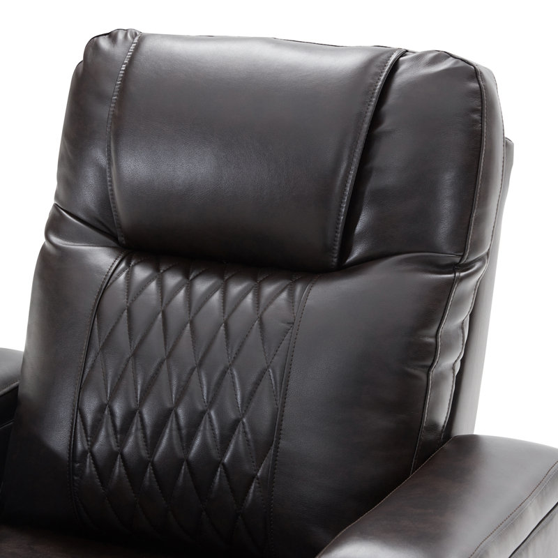 Lackner Power Recliner Chair with Hidden Arm Storage, USB Charging Port and 360° Swivel Tray Table, Black