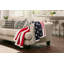 Jeté en sherpa super doux à imprimé drapeau américain-43126304